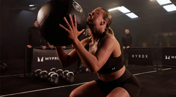 A woman training at HYROX