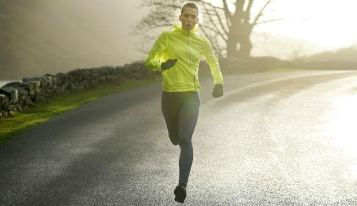 woman running outside