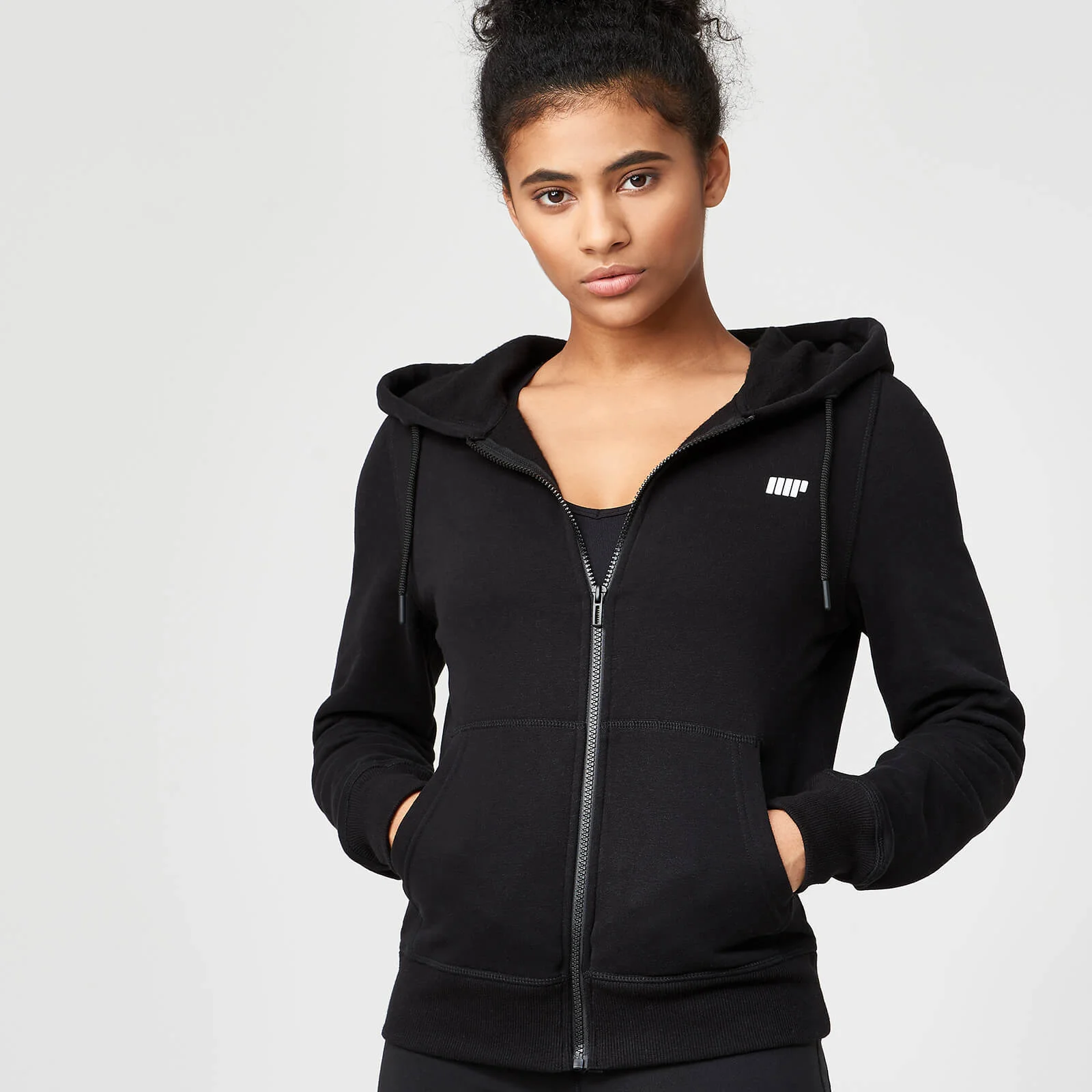 Tru-Fit Zip-Up Hoodie - XS - Black Image 1