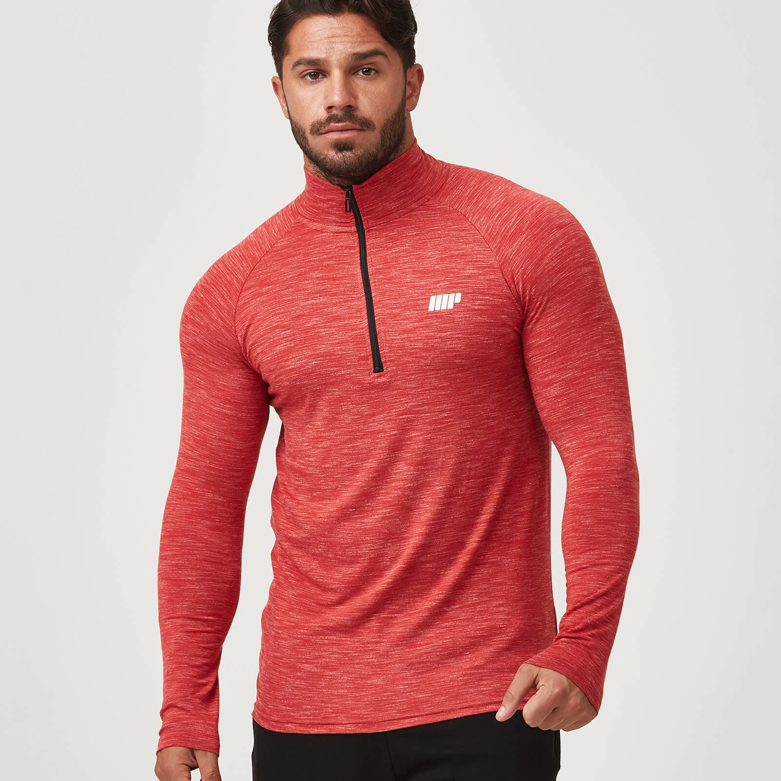 Performance Long-Sleeve ¼ Zip-Top - S - Red Image 1