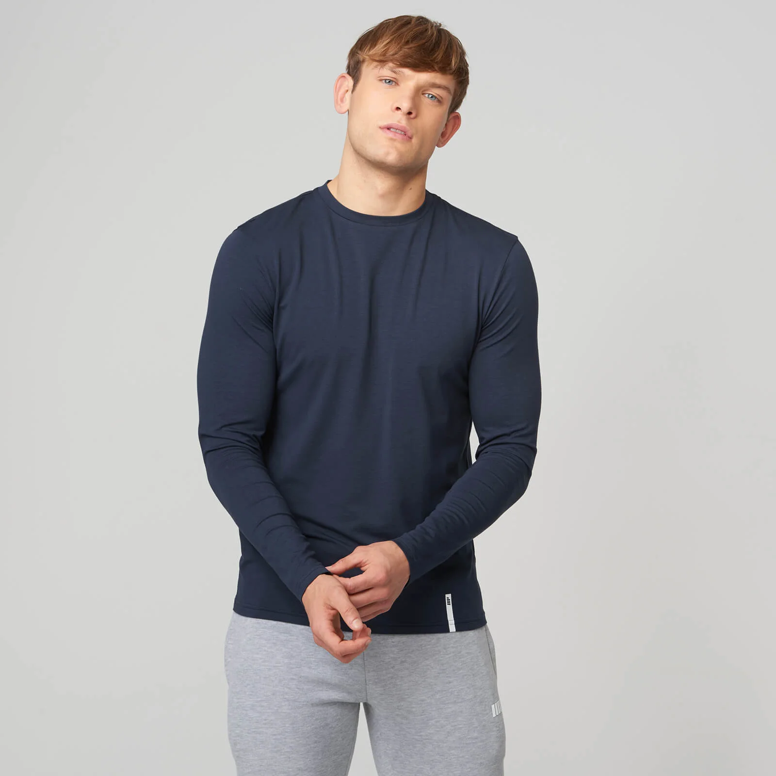 Luxe Classic Long Sleeve Crew - S - Navy Image 1