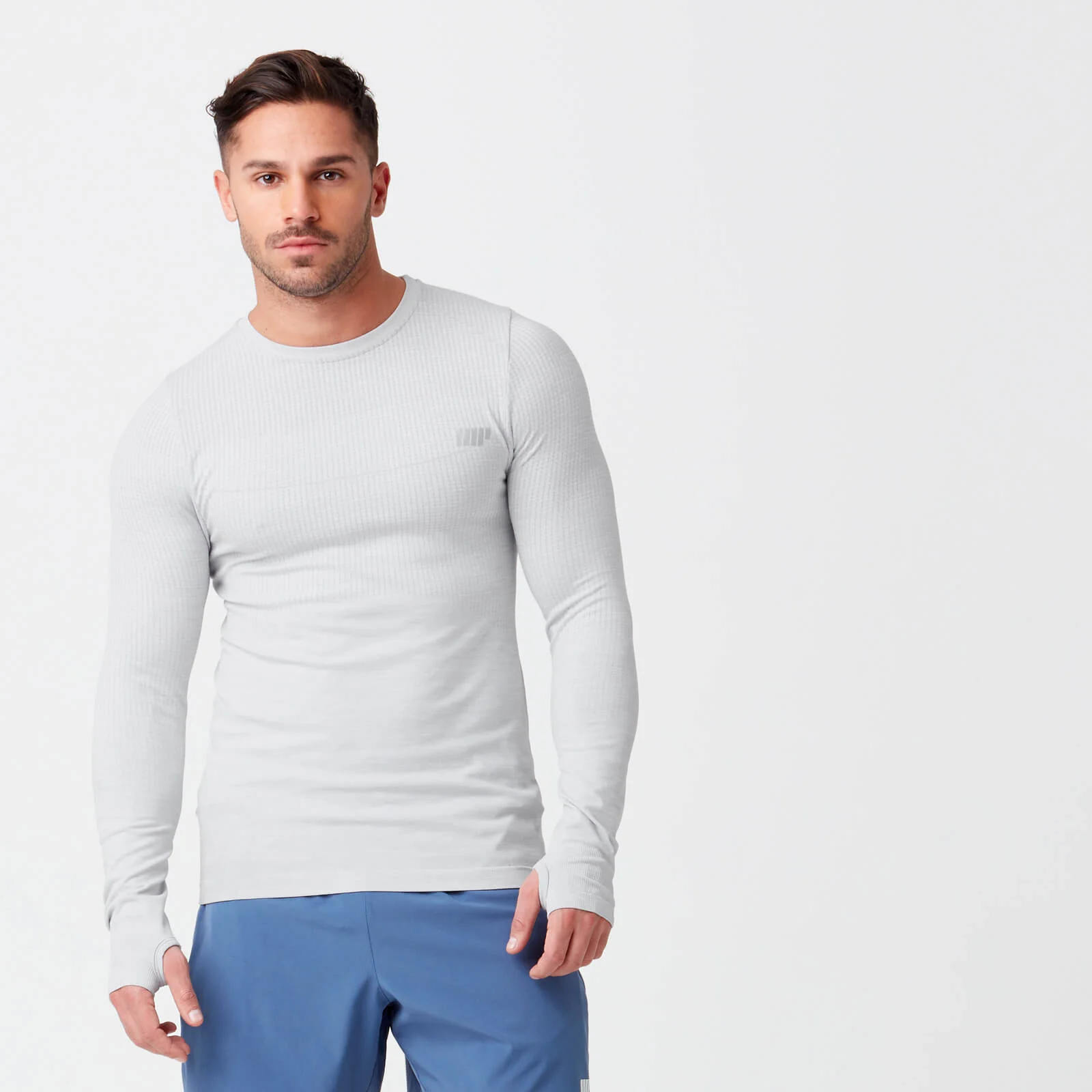 Seamless Long Sleeve T-Shirt - Silver - S - Silver Image 1