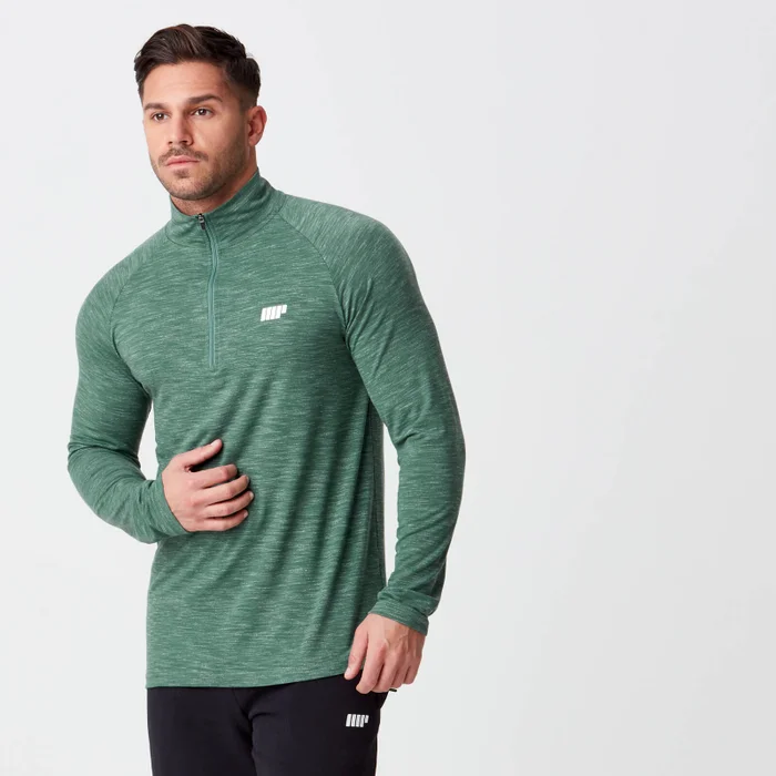 MP Men's Performance 1/4 Zip Top - Dark Green Marl