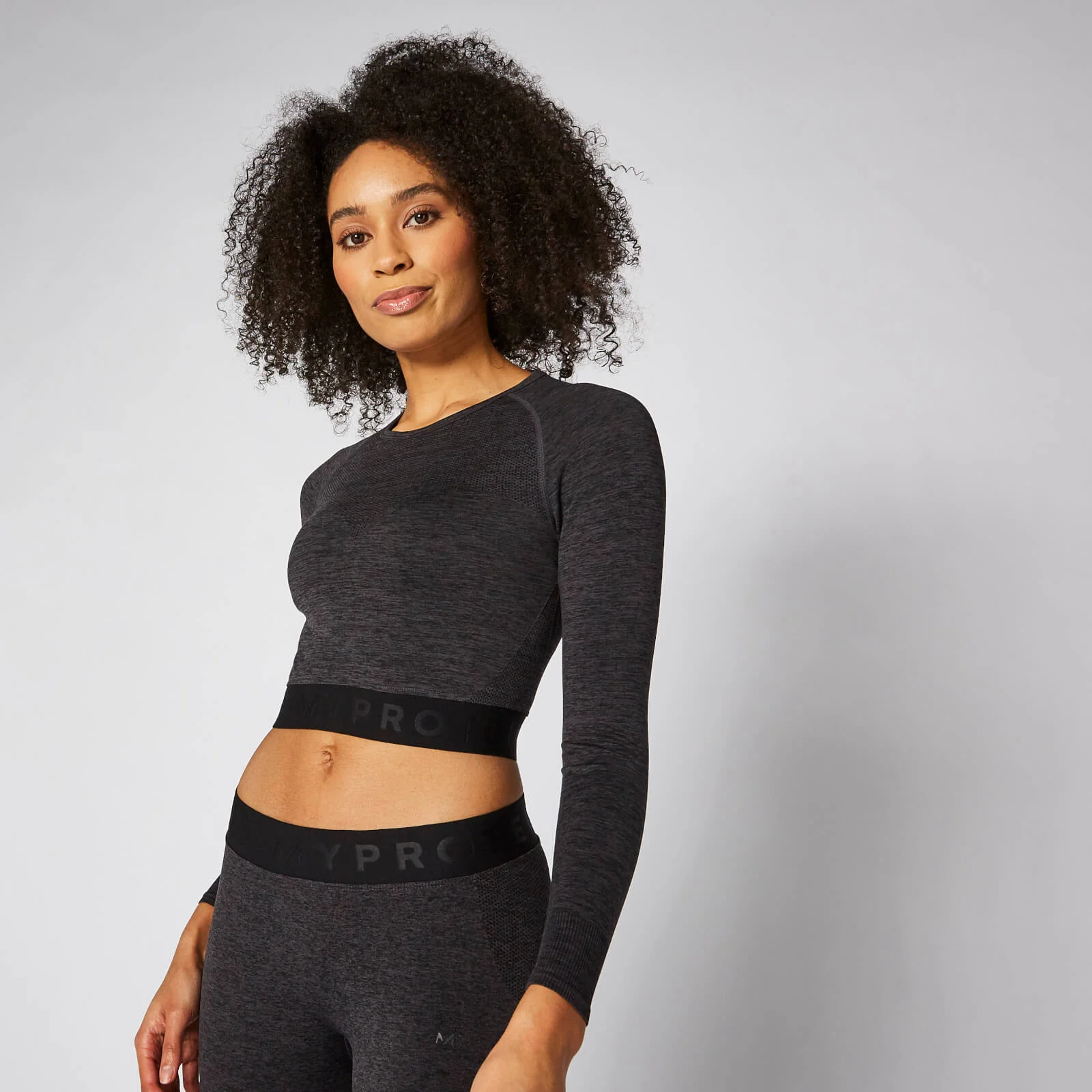 MP Women's Inspire Seamless Crop Top - Slate - XS Image 1