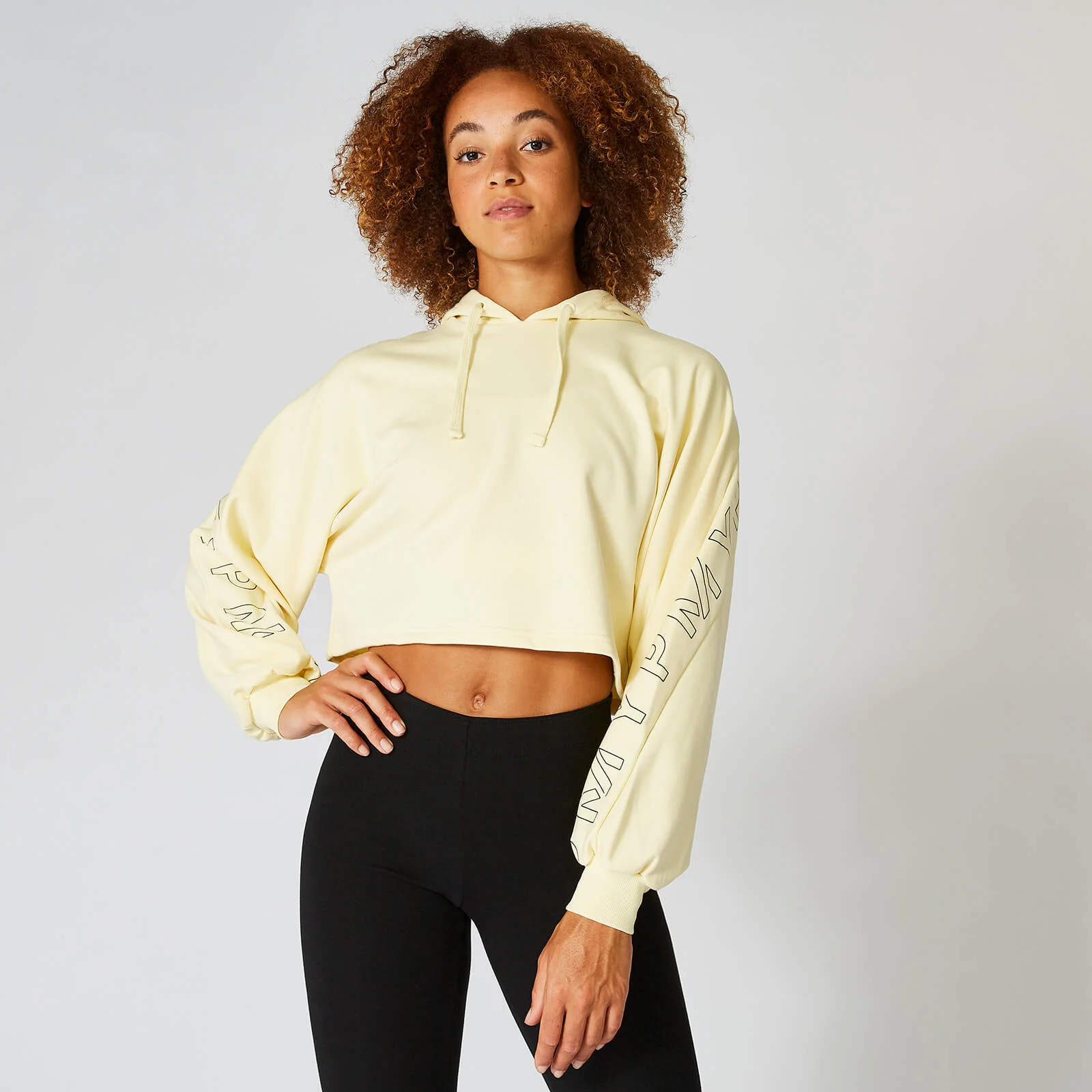 Icon Cropped Hoodie - Lemon - XS Image 1