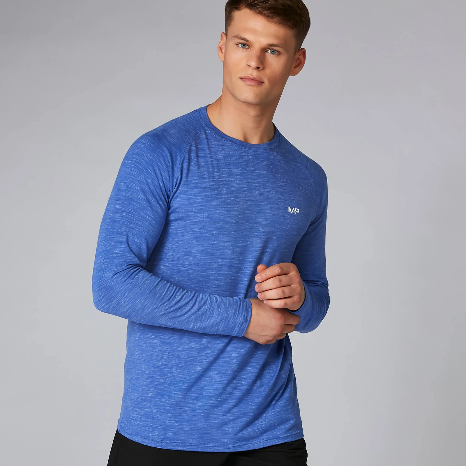 MP Men's Performance Long-Sleeve T-Shirt - Ultra Blue Marl - XS Image 1