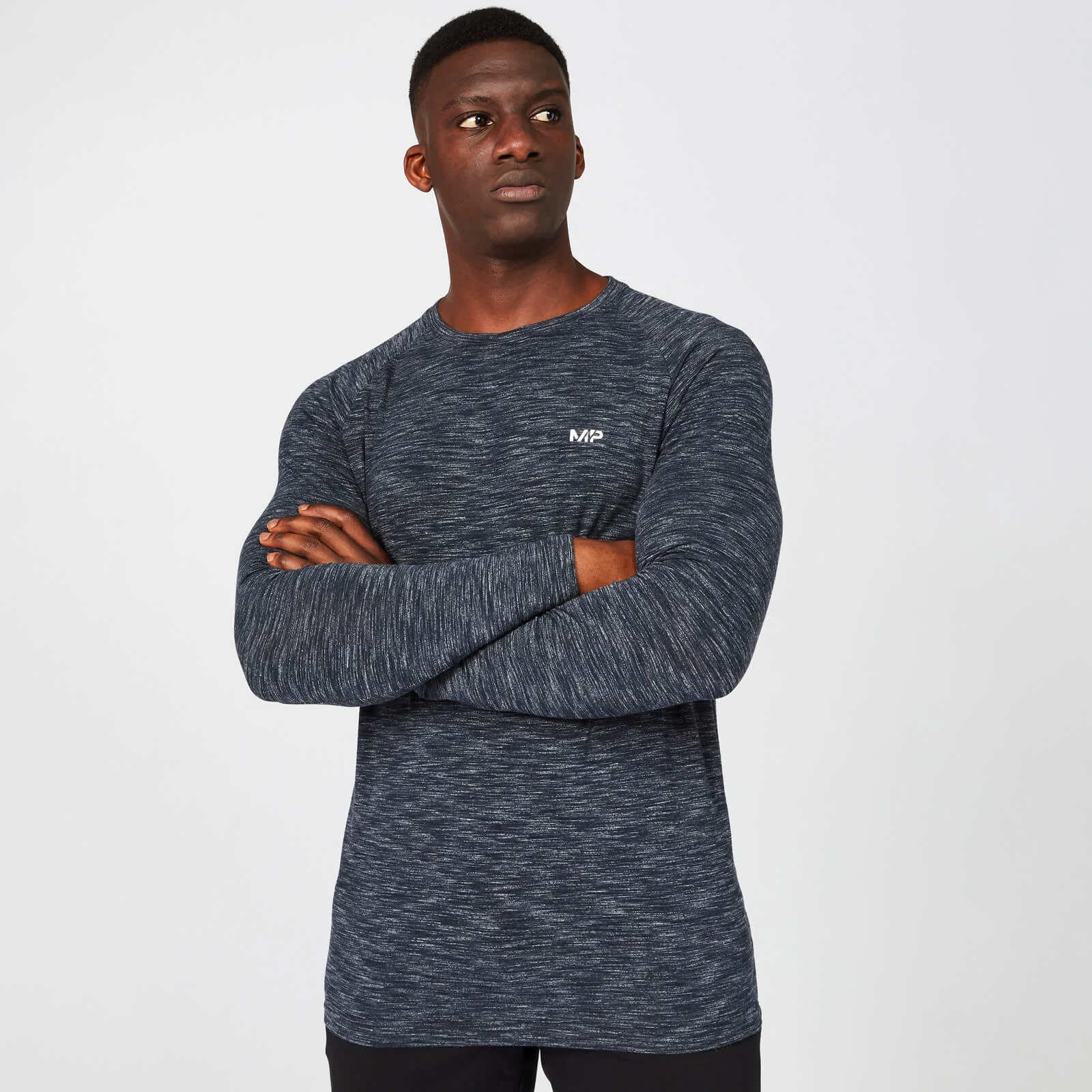 MP Men's Performance Long Sleeve Top - Navy Marl - XS Image 1