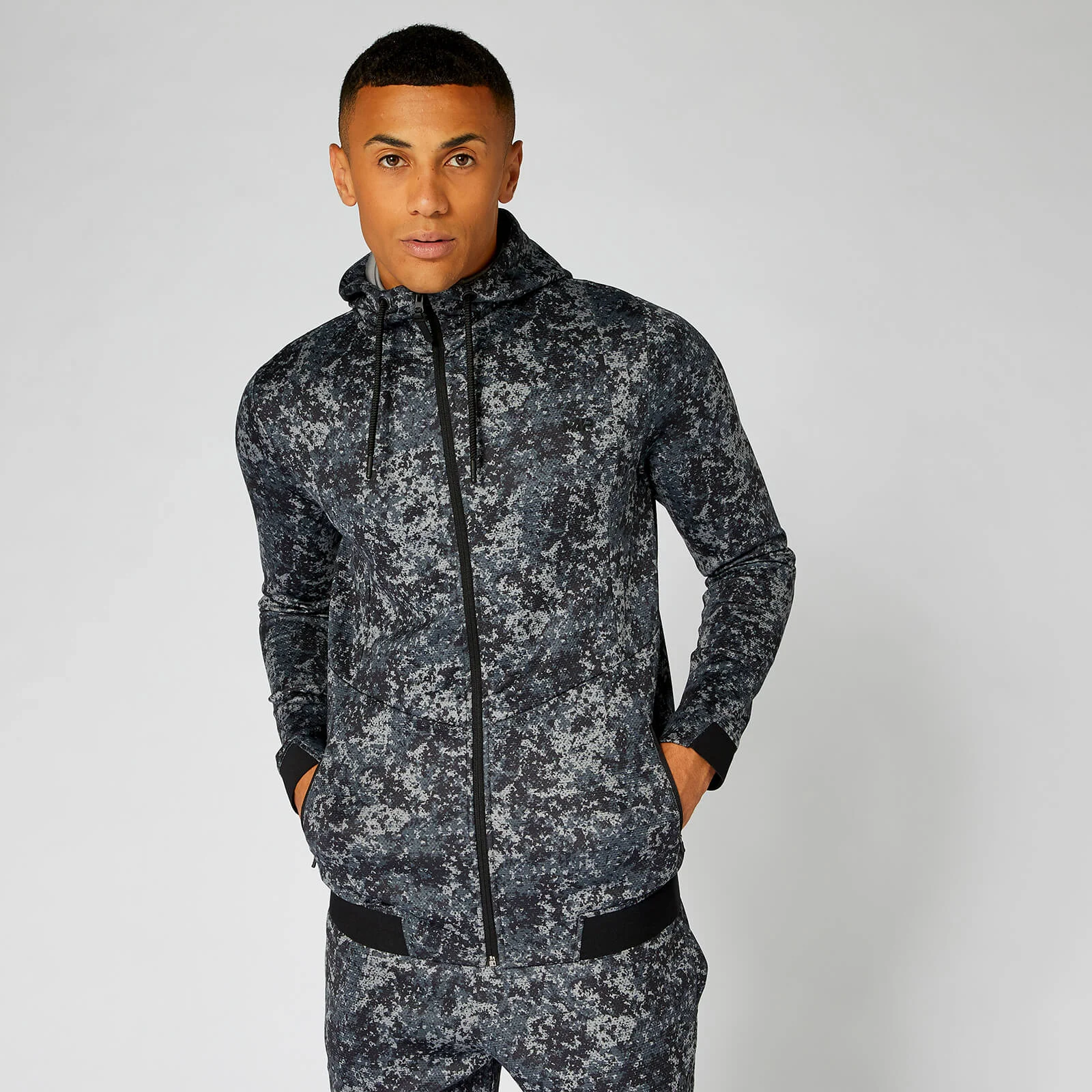 MP Men's Luxe Therma Hoodie - Carbon/Camo - S Image 1