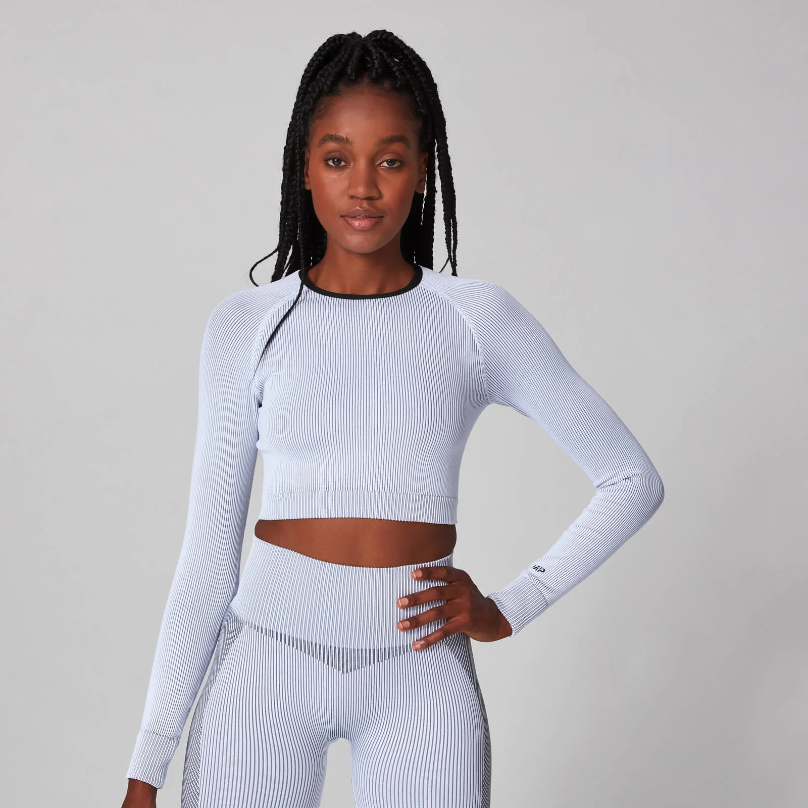 Contrast Seamless Crop Top - White - XS Image 1