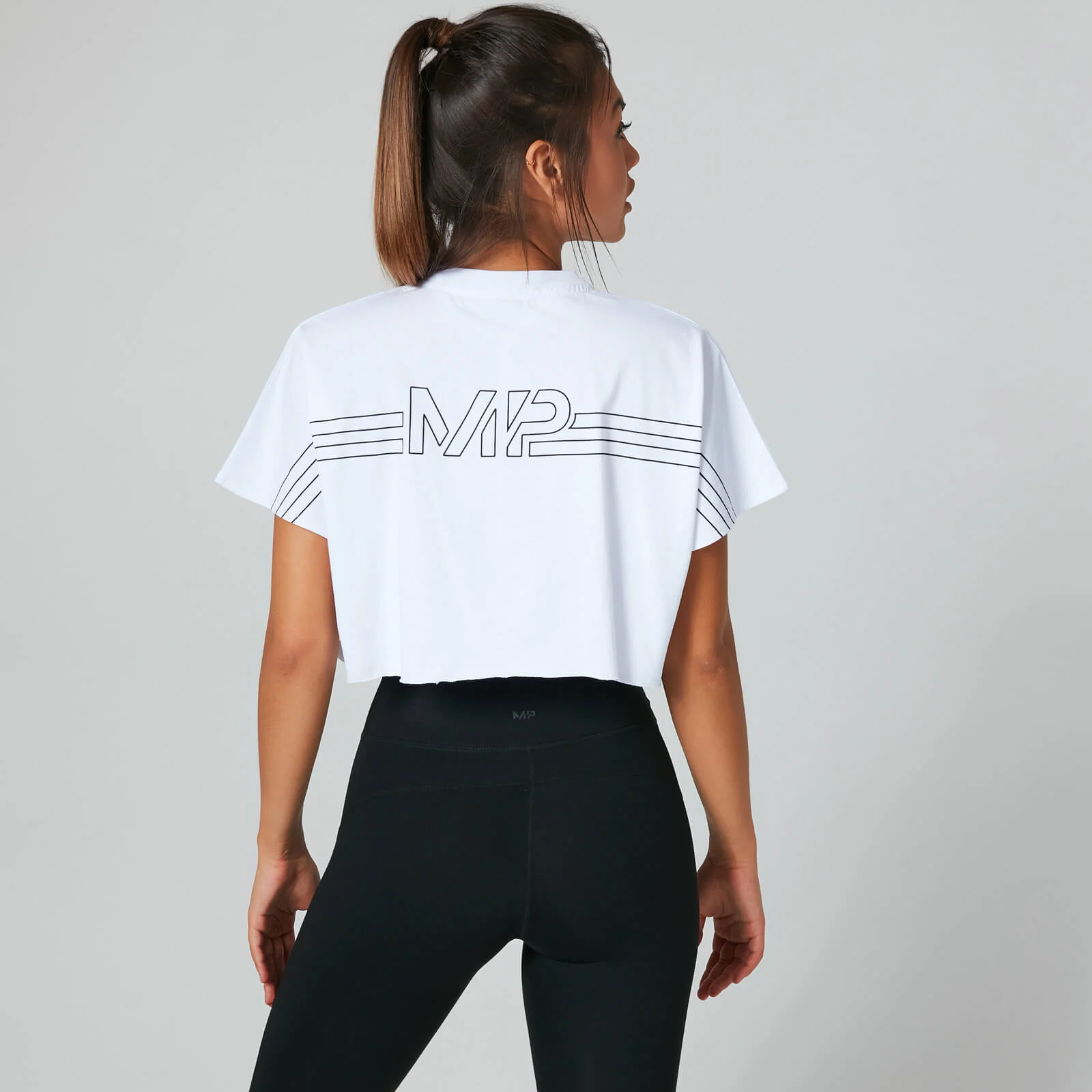 MP Branded Crop Top - White - M Image 1