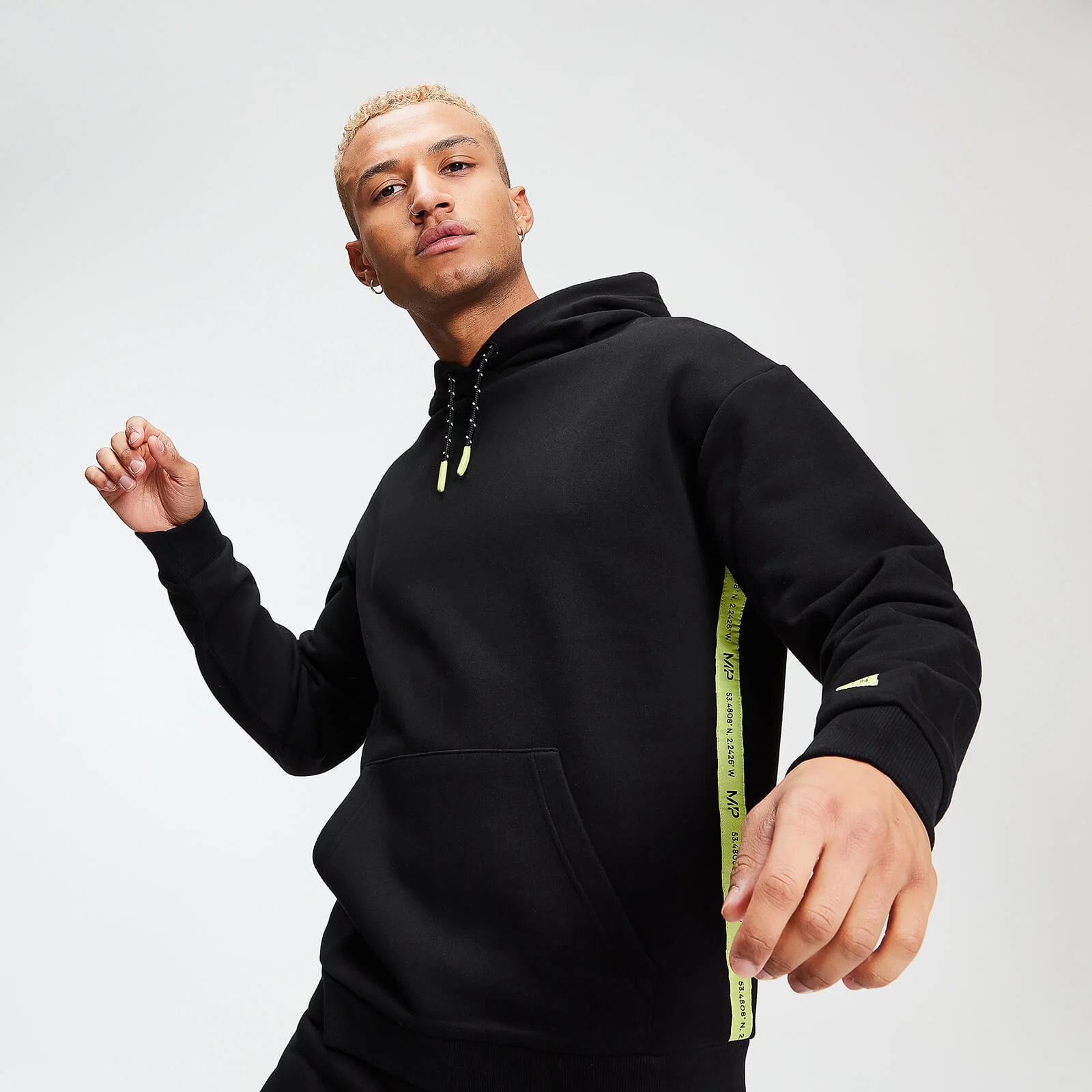 MP Men's Rest Day Tape Hoodie - Black - XS Image 1