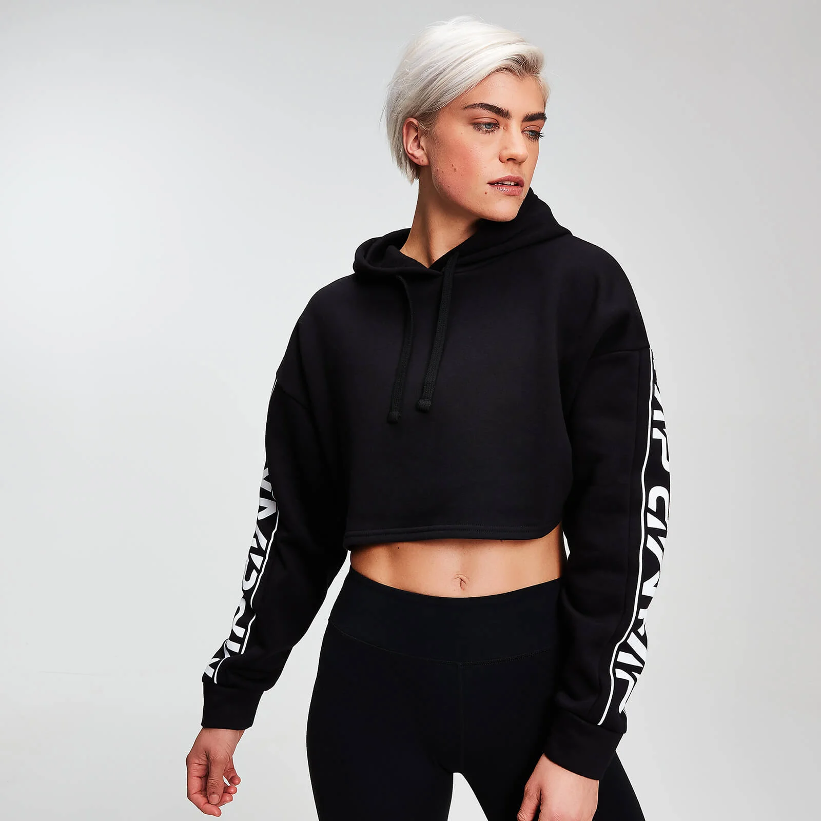 MP Women's Rest Day Logo Cropped Hoodie - Black - XS Image 1