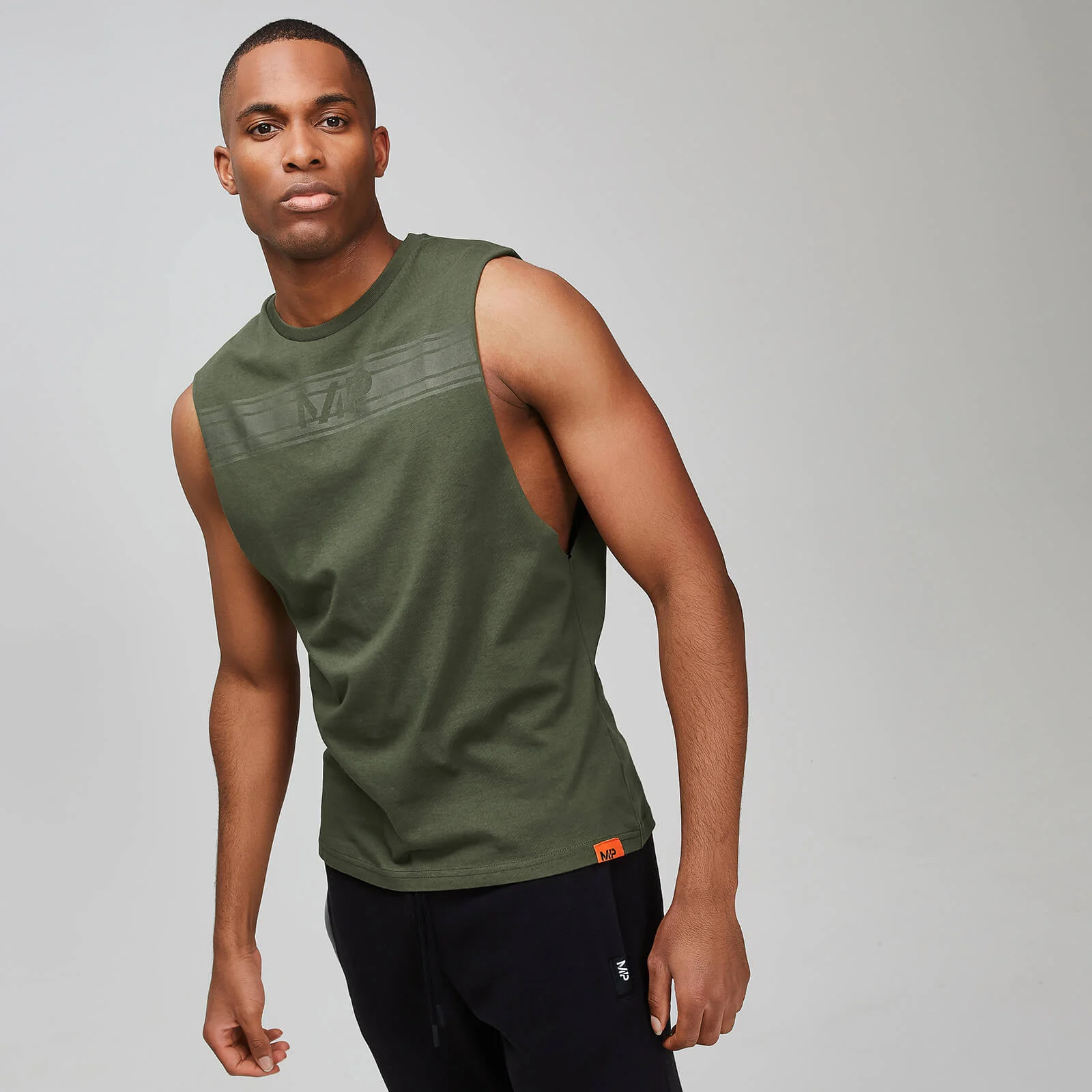 MP Men's Rest Day Drop Armhole Tank Top - Army Green - XS Image 1