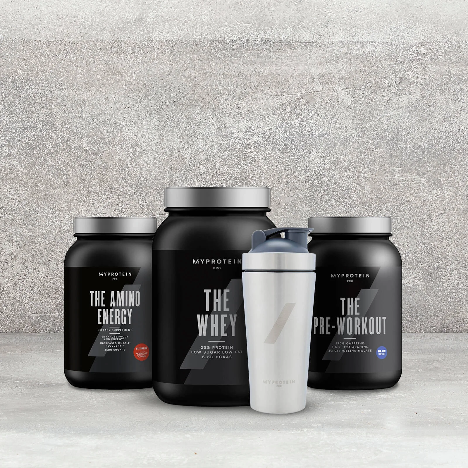 THE Myprotein Pro Stack - Blue Raspberry - Fruit Punch - Vanilla Image 1