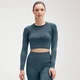 MP Women's Shape Seamless Ultra Long Sleeve Crop Top - Deep Sea Blue