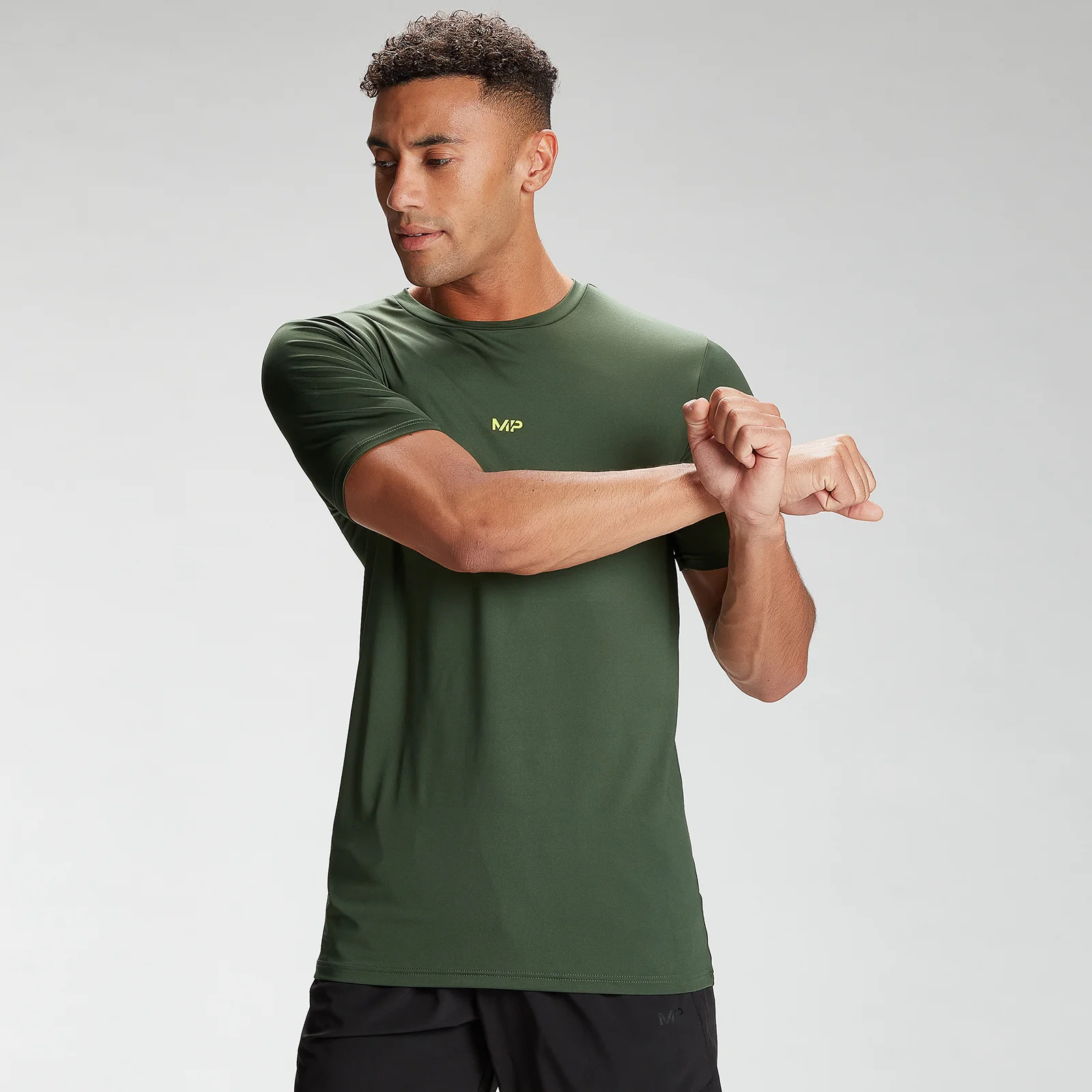 MP Men's Graphic Training Short Sleeve T-Shirt - Dark Green - XXS Image 1