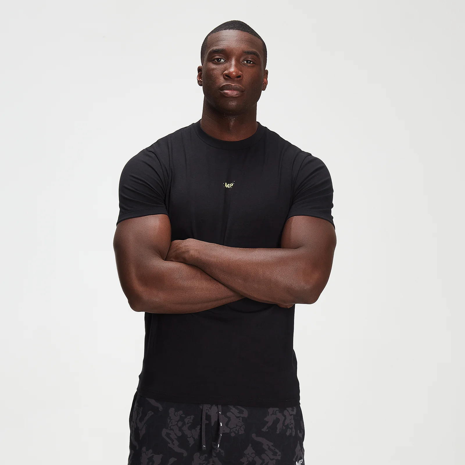 MP Men's Adapt drirelease® Neon Camo T-shirt- Black - XXS Image 1