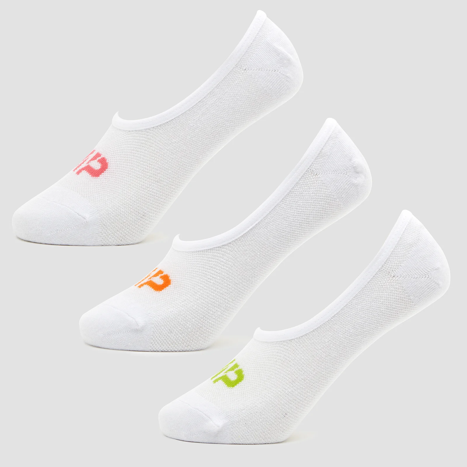 MP Men's Invisible Socks - White/Neon (3 Pack) - UK 6-8 Image 1