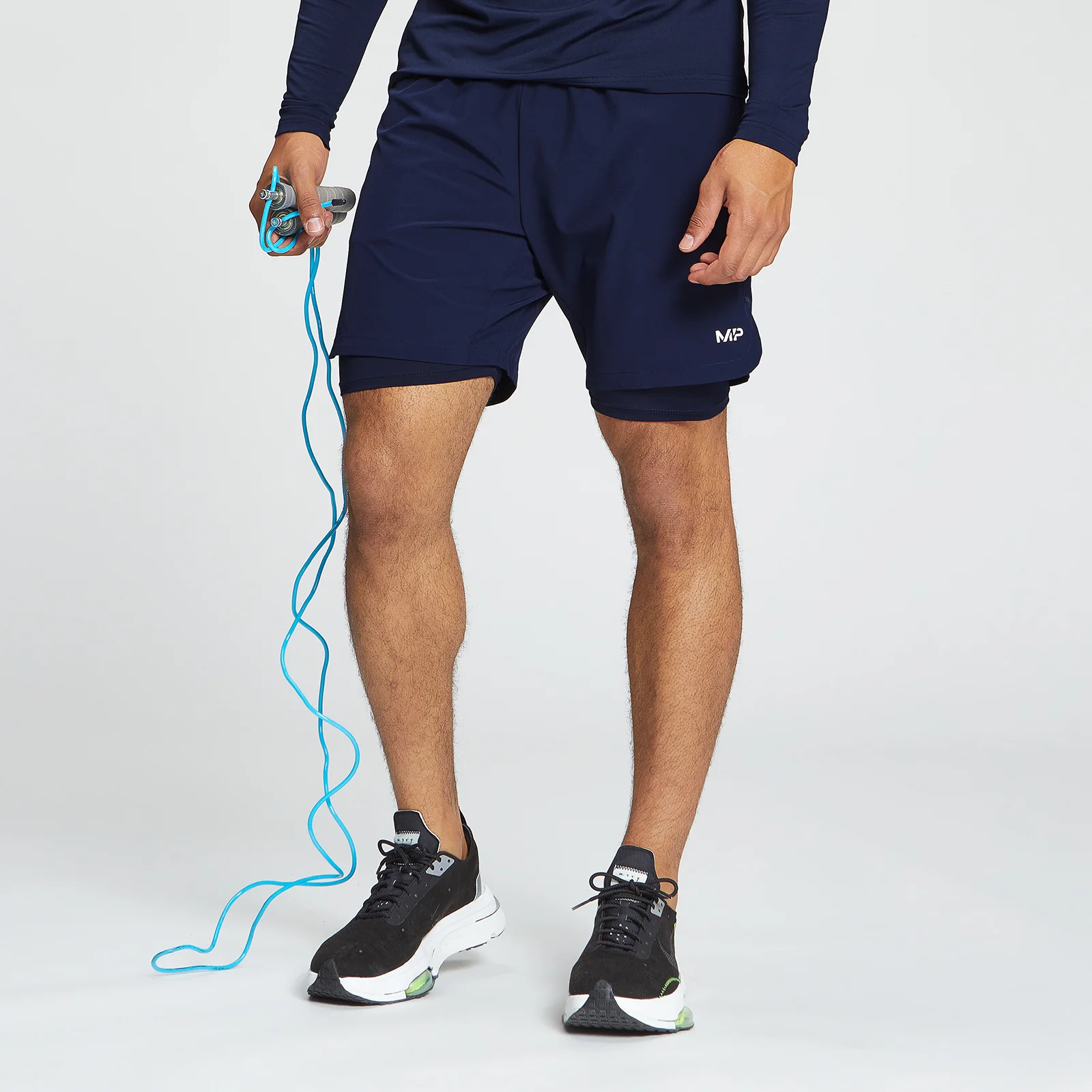 MP Men's 2 in 1 Training Shorts - Navy - S Image 1