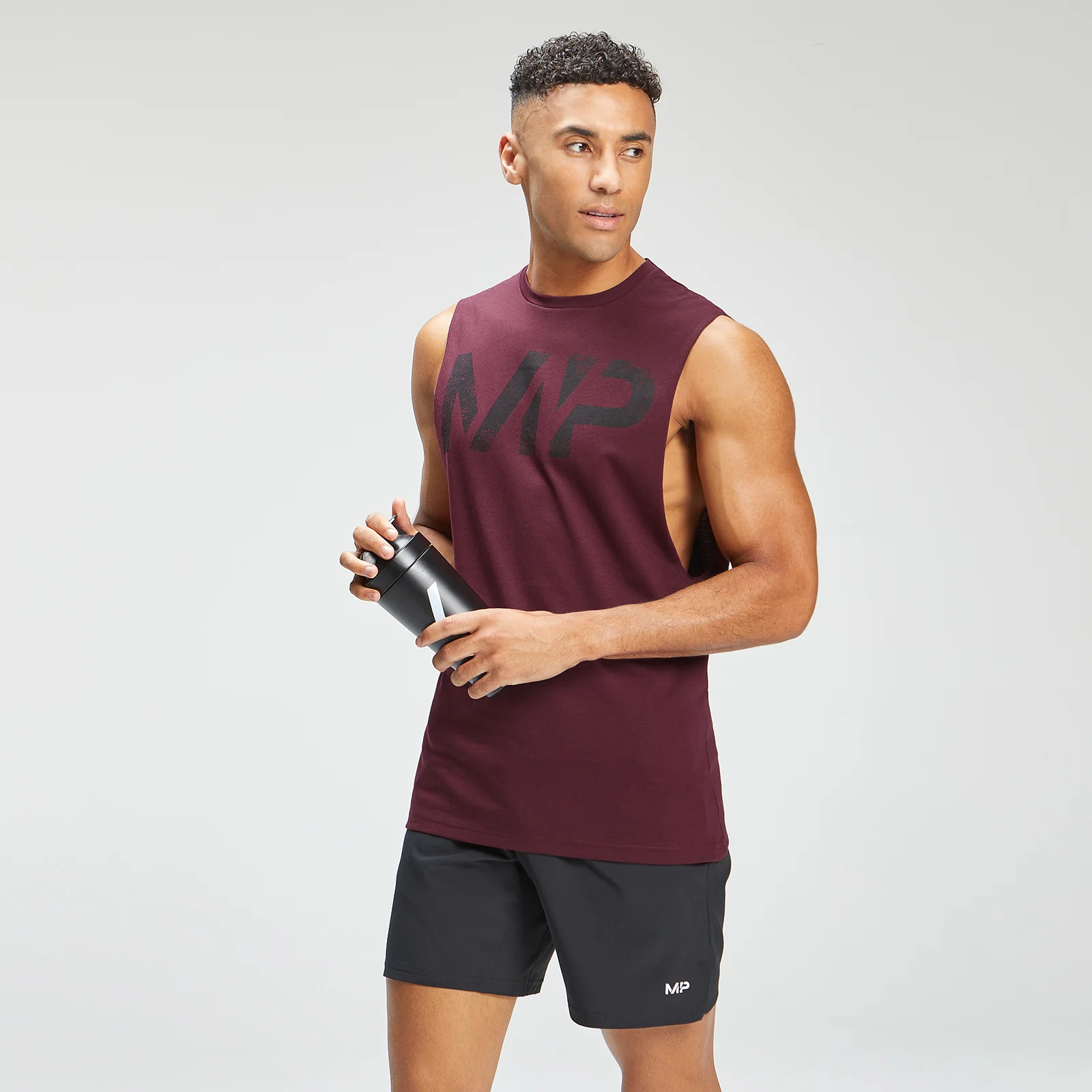 MP Men's Adapt Grit Graphic Drop Armhole Tank - Merlot Marl - XXS Image 1