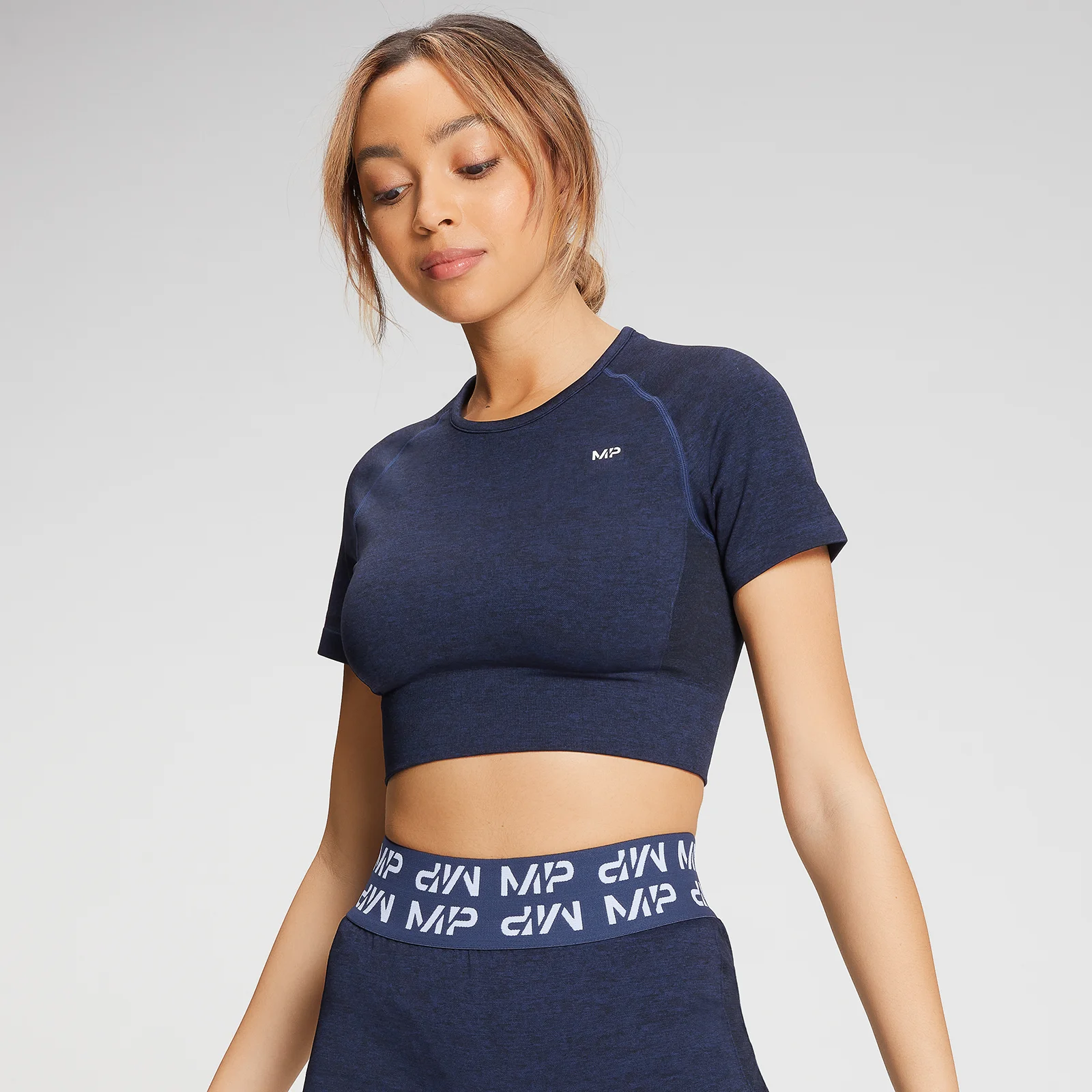 MP Women's Curve Crop Short Sleeve T-Shirt - Dark Galaxy Blue - XXS Image 1