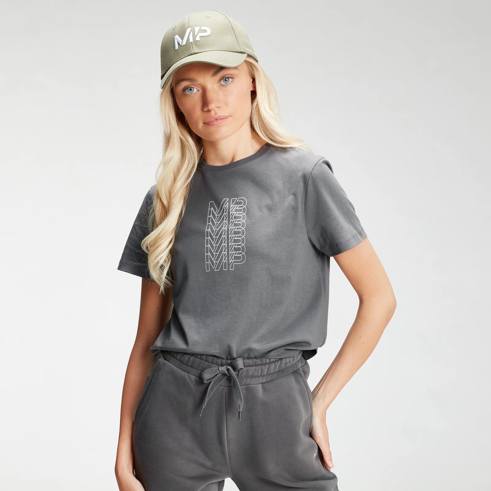 MP Women's Repeat MP Crop T-Shirt - Carbon - XXS Image 1