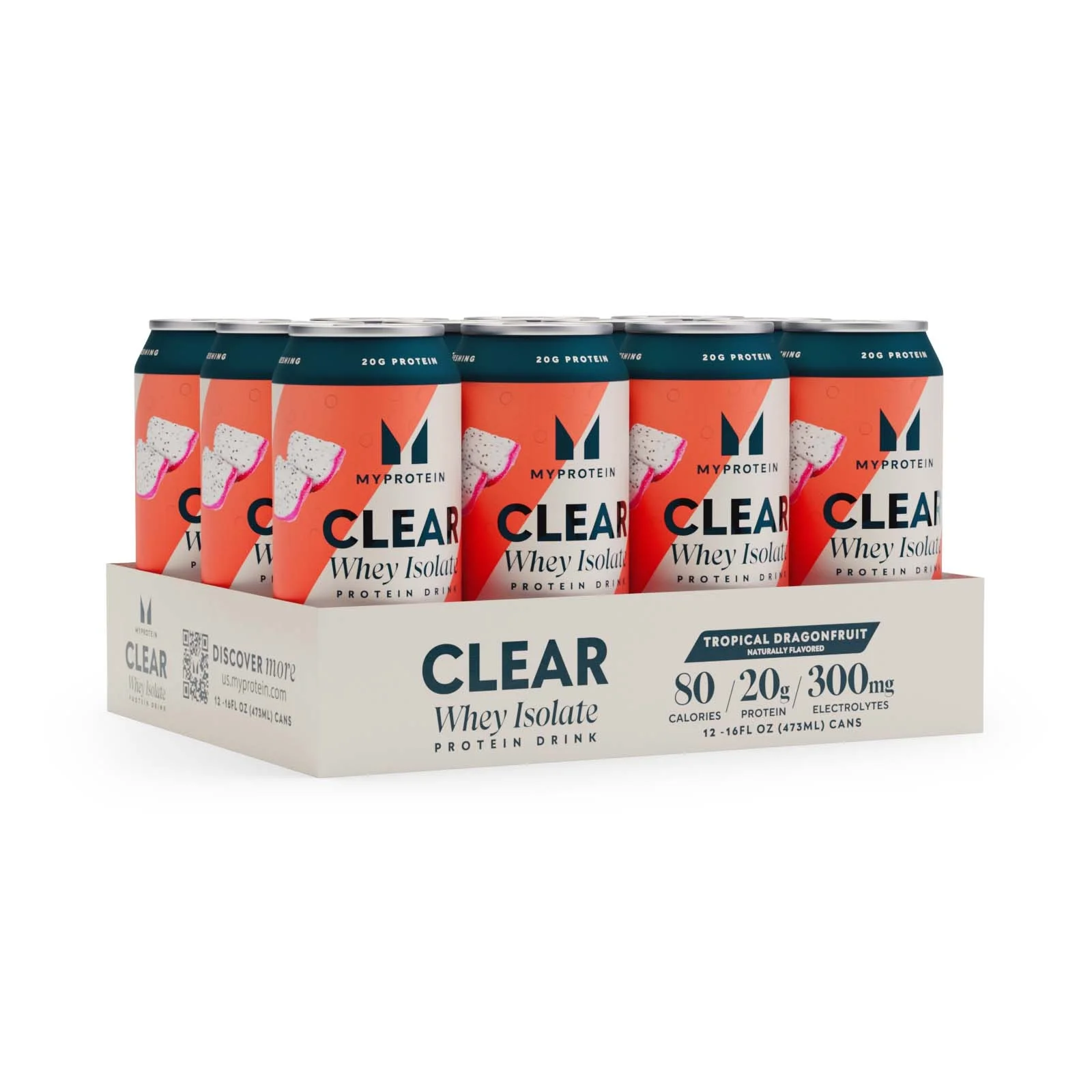 Clear Whey Isolate Protein Drink - 12servings - Tropical Dragonfruit Image 1