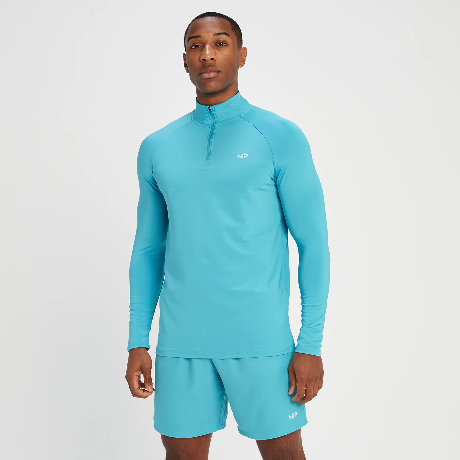 MP Men's Training 1/4 Zip - Aqua - XXS Image 1
