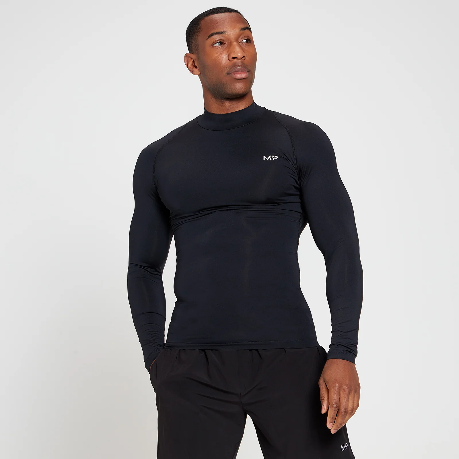 MP Men's Training Baselayer High Neck Long Sleeve Top - Black - XS Image 1