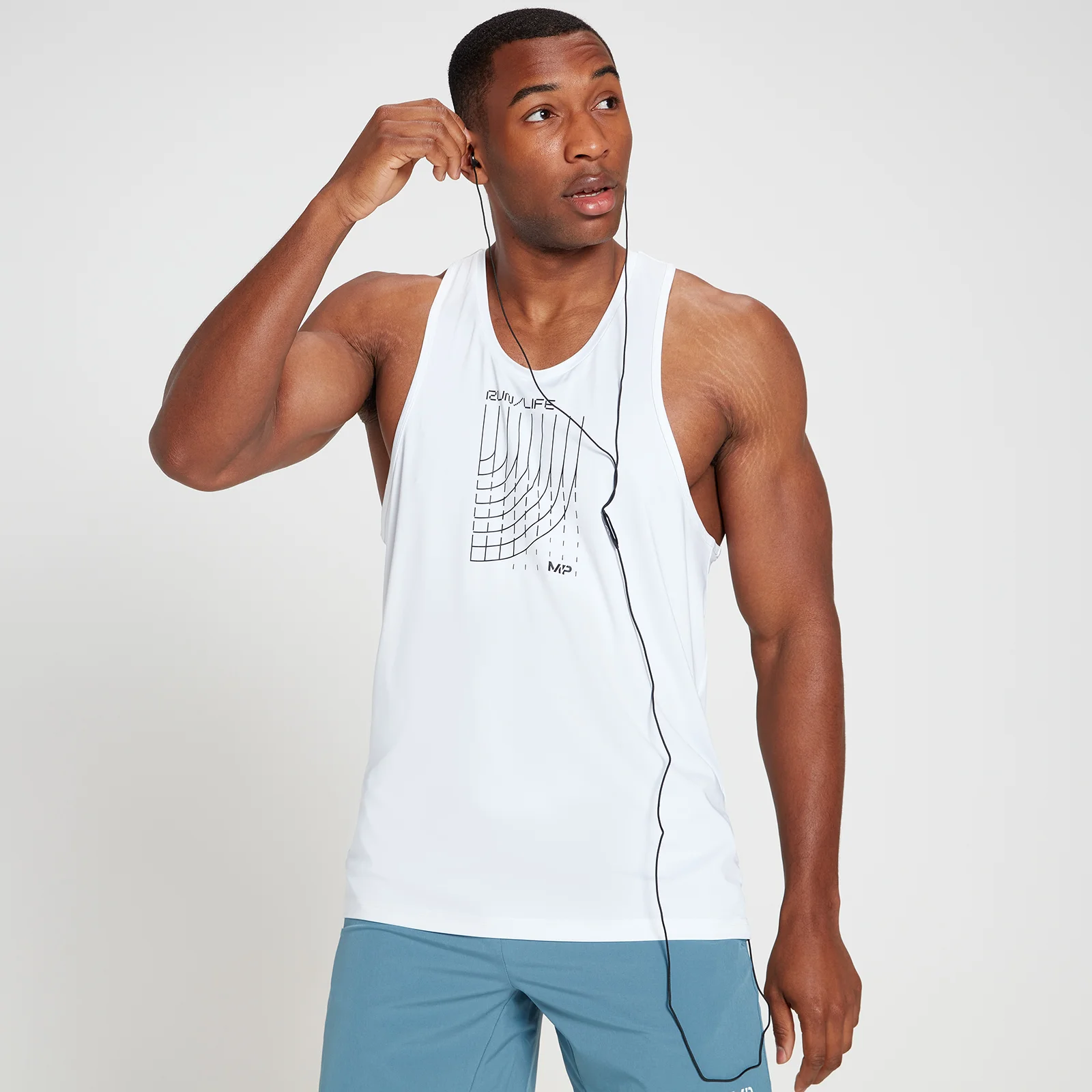 MP Men's Run Graphic Training Vest - White - XXS Image 1