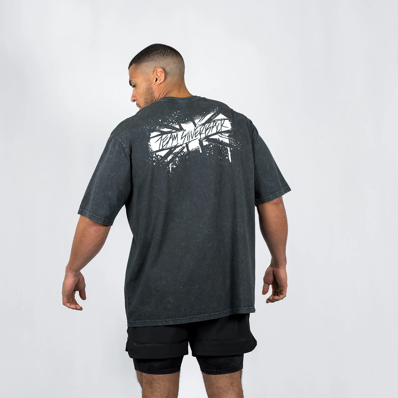 MP X Zack George Acid Wash T-Shirt - Team Silverback - Black - XXS Image 1