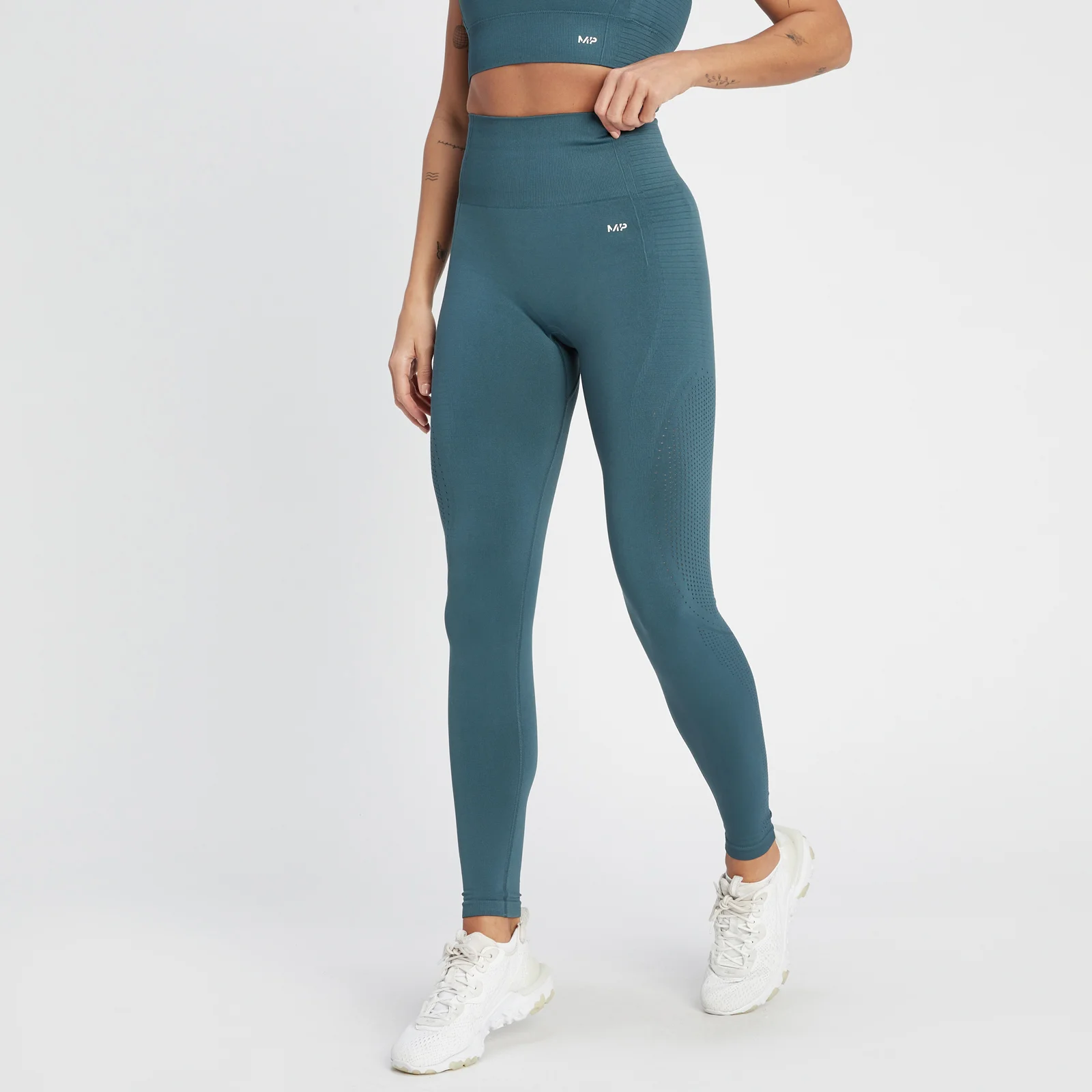 MP Women's Tempo Ultra Seamless Leggings - Smoke Blue - XXS Image 1