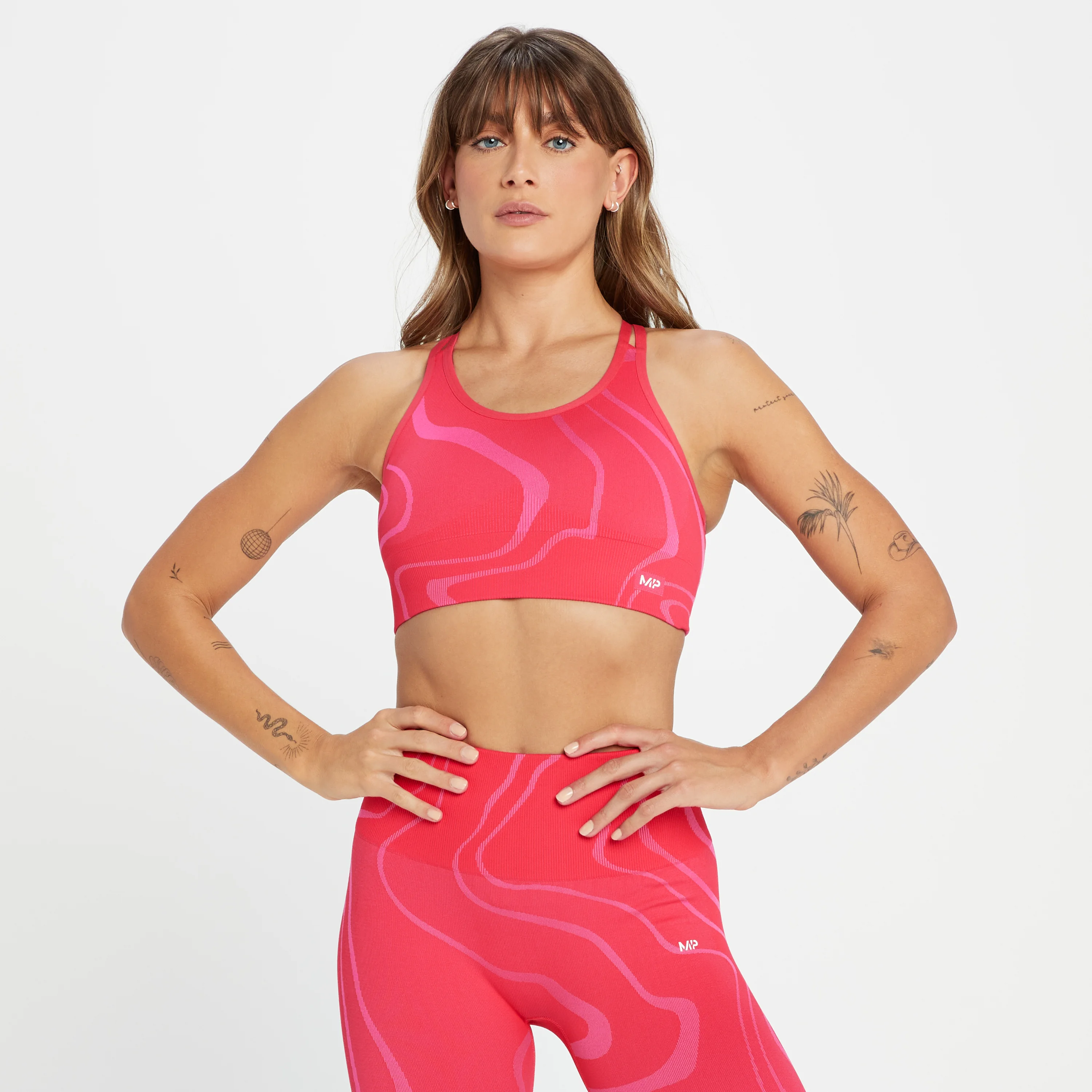 MP Women's Tempo Wave Seamless Sports Bra - Rouge Red - XS Image 1