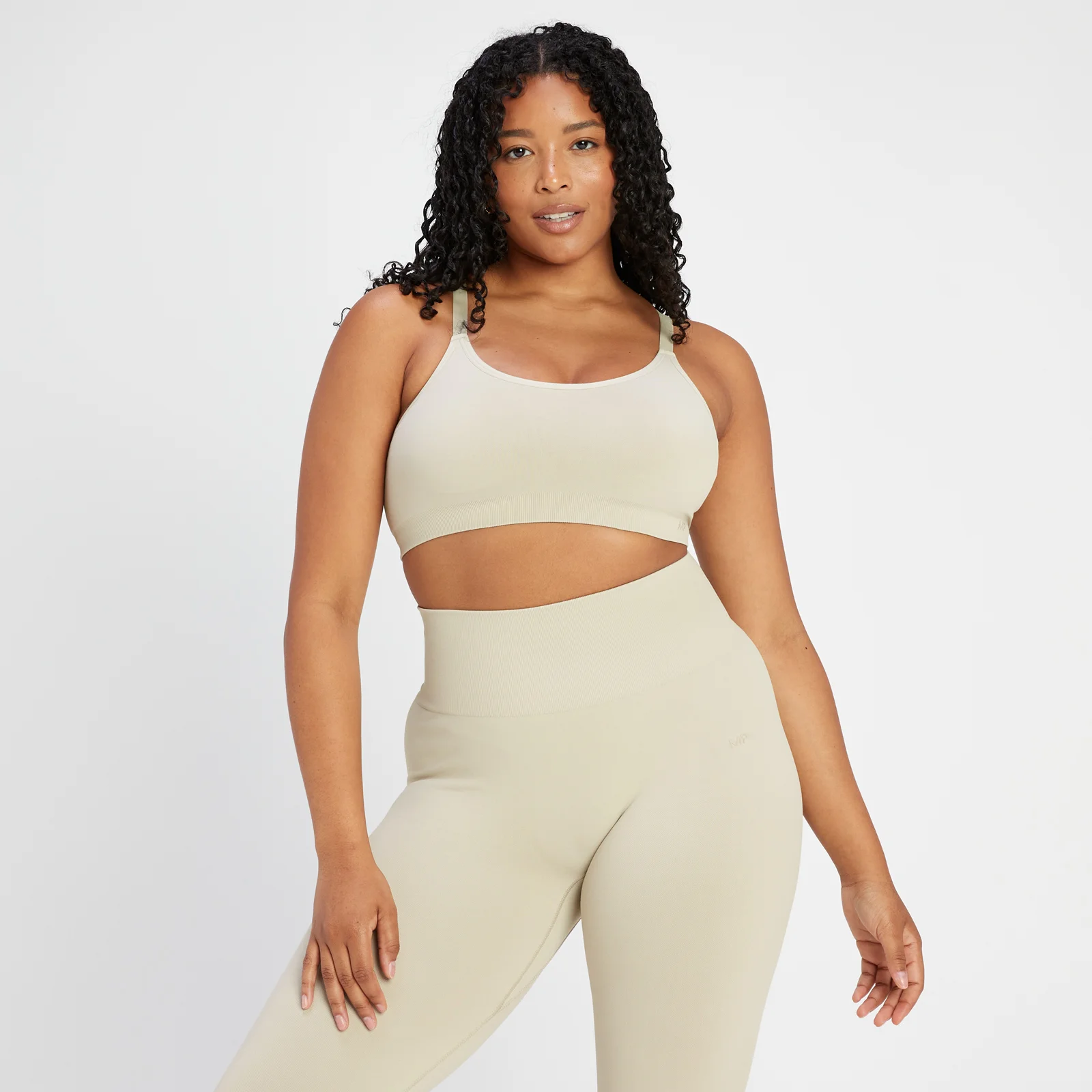 MP Women's Rest Day Seamless Cross Back Sports Bra - Canvas Grey - XS Image 1