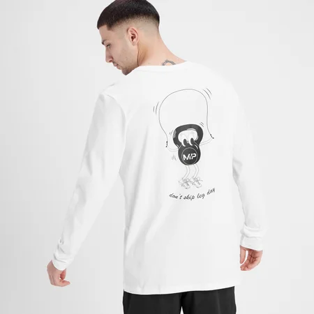 MP Men's Leg Day Graphic Long Sleeve T-Shirt - White