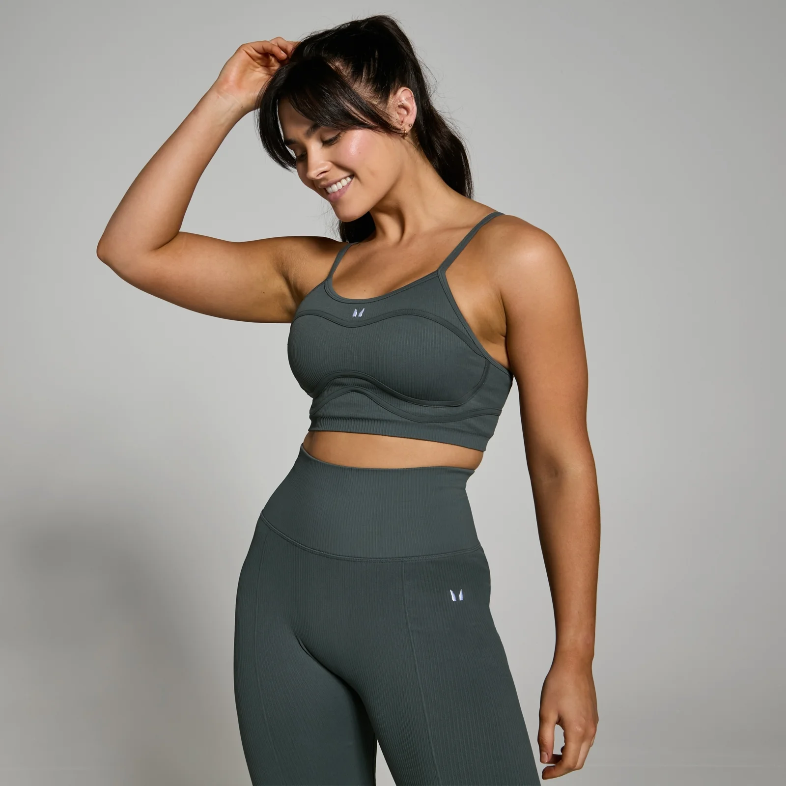 MP Women's Lifestyle Ribbed Bra - Dark Shadow - XS Image 1