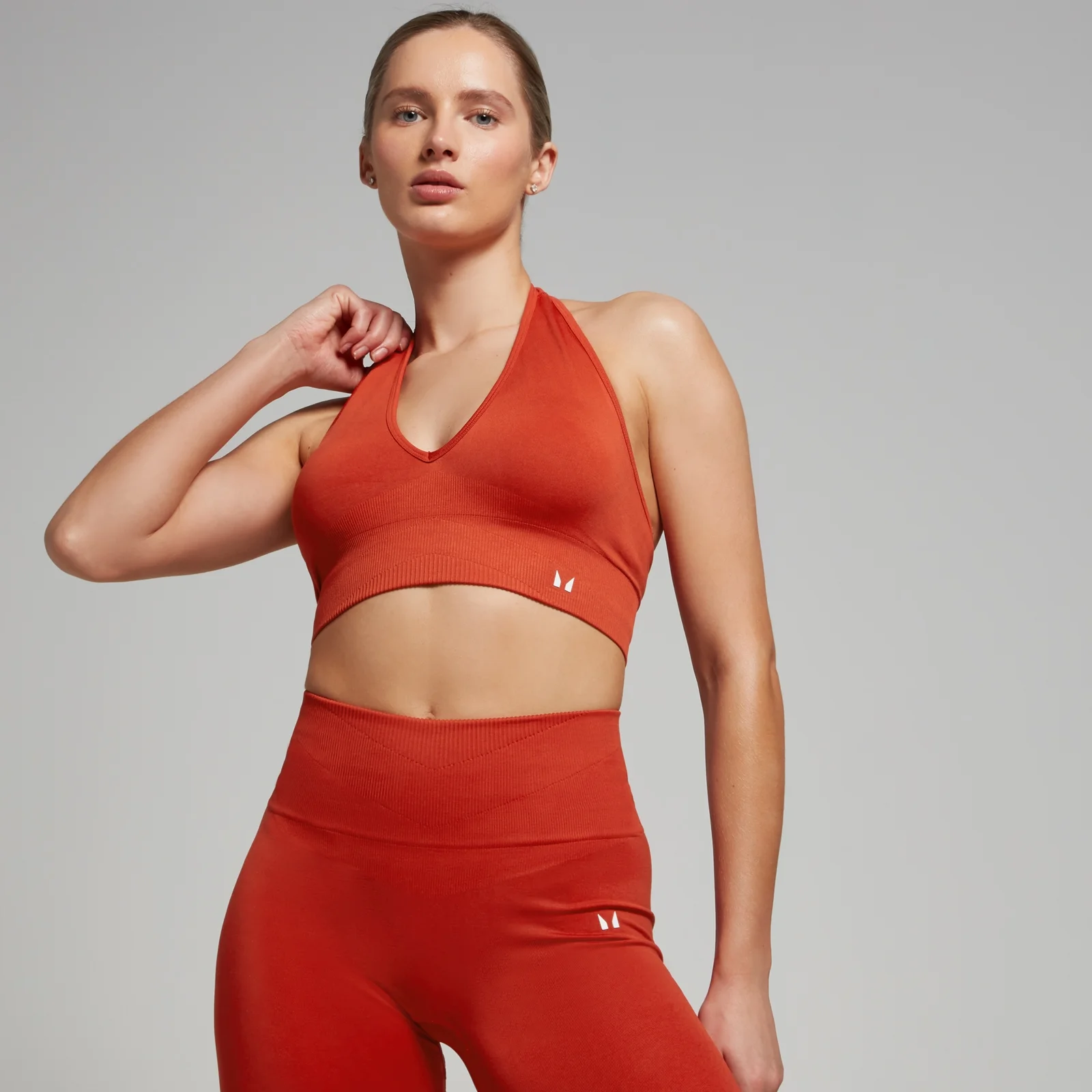 MP Women's Tempo Seamless Halter Neck Bra - Copper - XS Image 1
