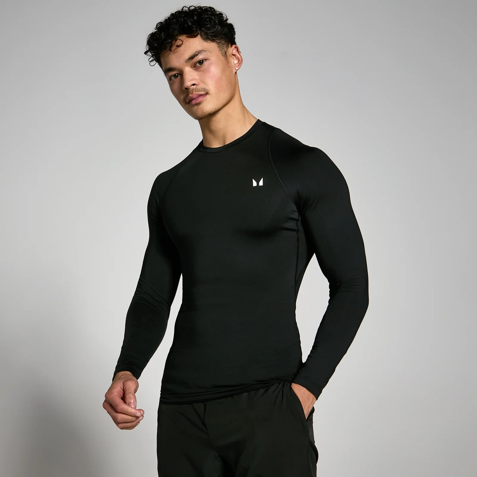 Men's Training Long Sleeve Baselayer - Black - XXS Image 1