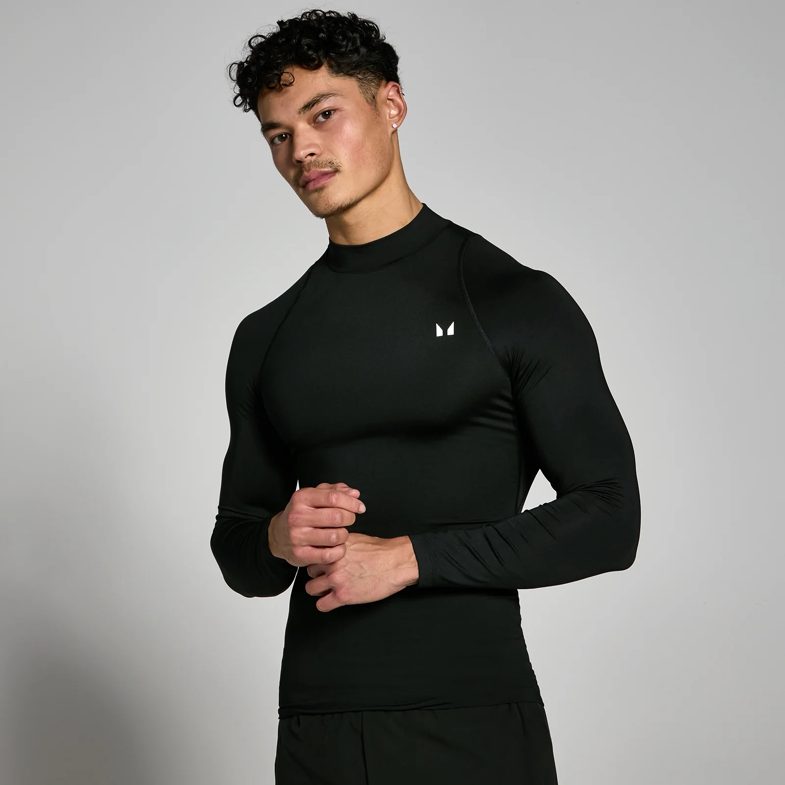 MP Men's Training High Neck Long Sleeve Baselayer - Black - XXS Image 1