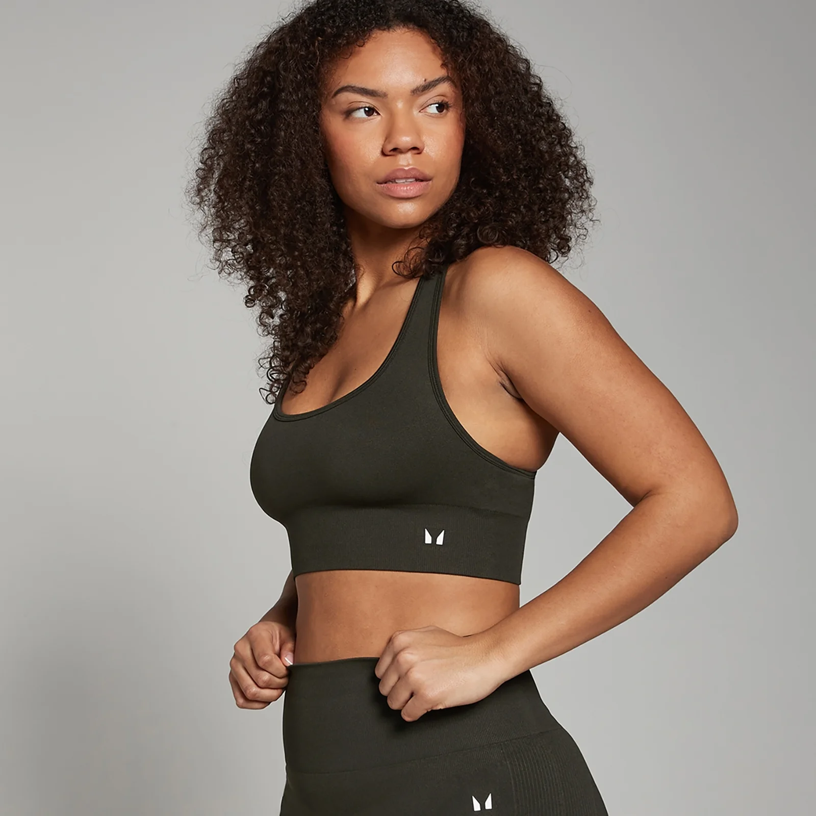 MP Women's Shape Seamless Sports Bra - Forest Green - XS Image 1
