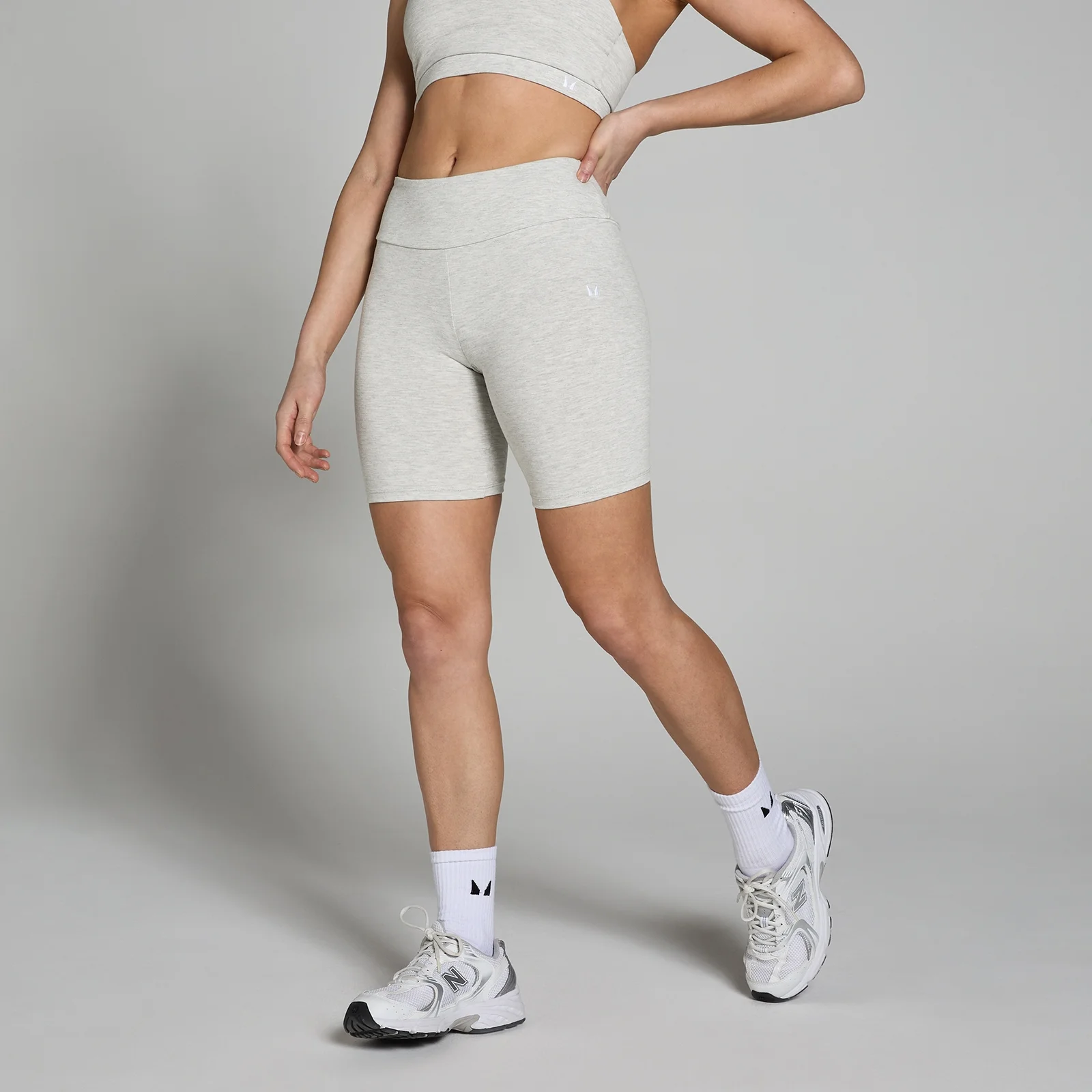 MP Women's Basics Cycling Shorts - Light Grey Marl - L Image 1