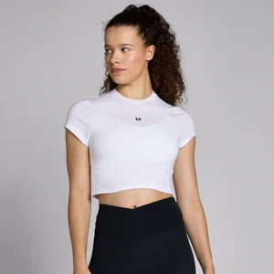 MP Women's Basics Body Fit Short Sleeve Crop T-Shirt - White - Size XS