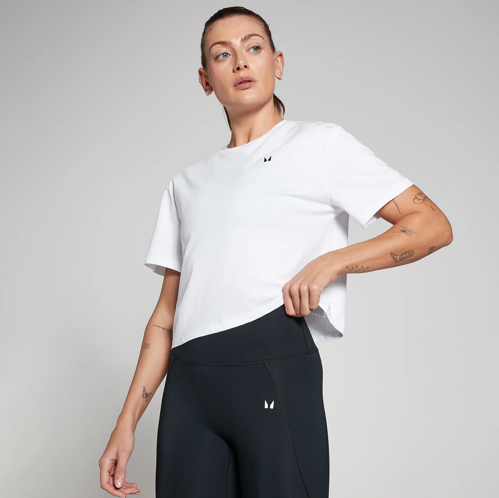 MP Women's Basics Boxy Short Sleeve Crop T-Shirt - White - M Image 1