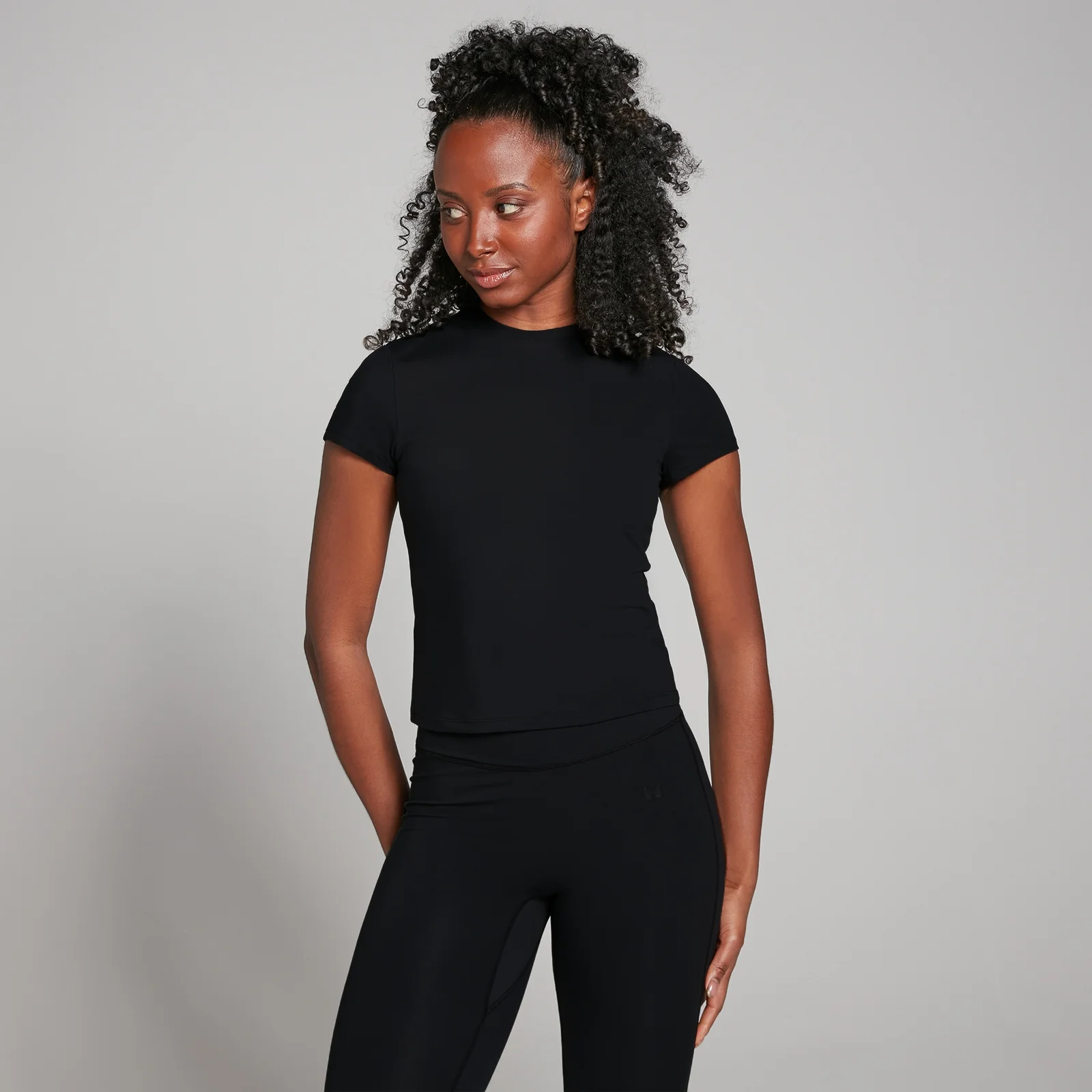 MP Women's Tempo Body Fit Short Sleeve T-Shirt - Black - XXS Image 1