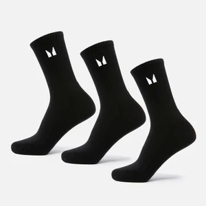 MP Unisex Crew Socks (3 Pack) - Black - Size UK 6-8