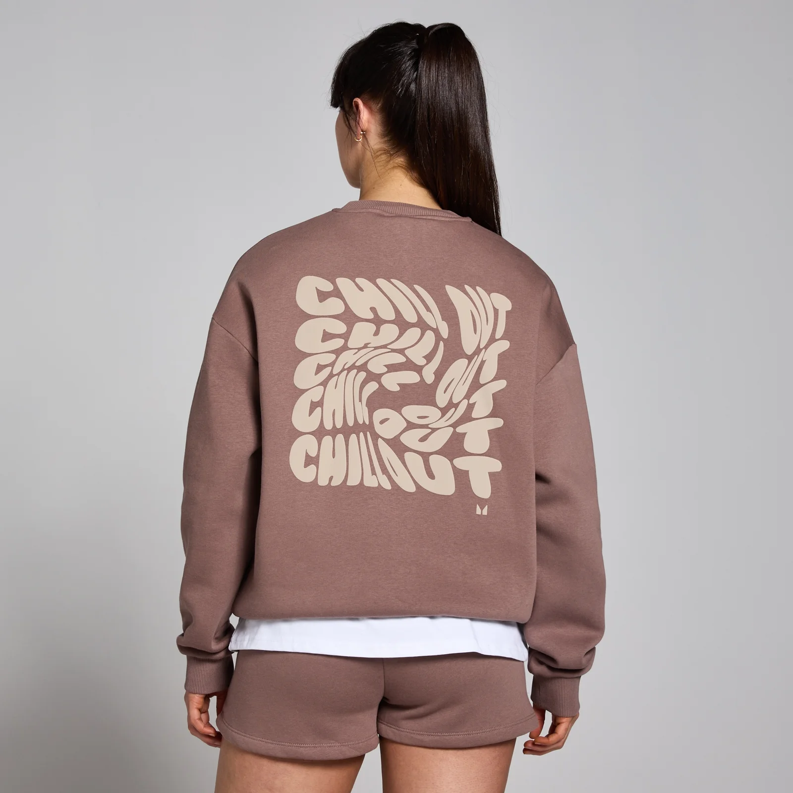 MP Women's Tempo Oversized Chill Out Graphic Sweatshirt - Hazelnut - L Image 1