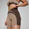 MP Women's Contrast Rib Seamless Cycling Shorts - Cashmere/Espresso