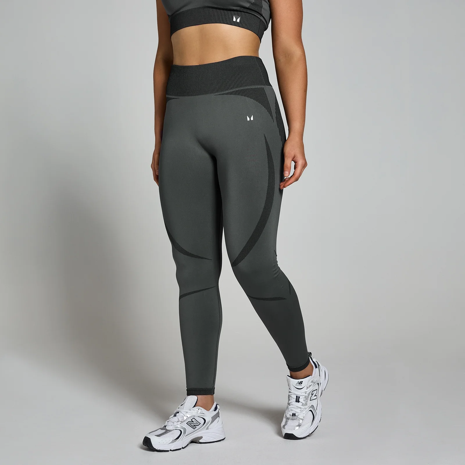 MP Women's Two Toned Seamless Leggings Black Myprotein