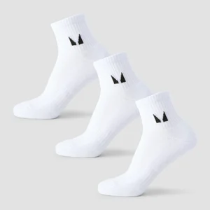 MP Unisex Ankle Socks (3 Pack) - White - Size UK 2-5