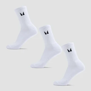 MP Unisex Crew Socks (3 Pack) - White - Size UK 12-14
